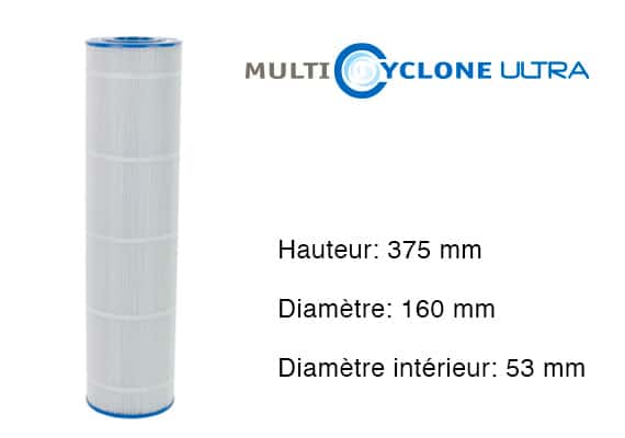 Dimensions cartouche filtre centrifuge Waterco Multicyclone Ultra